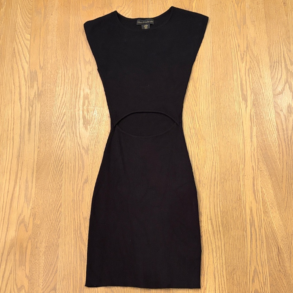 Black Cutout Bodycon Knit Dress